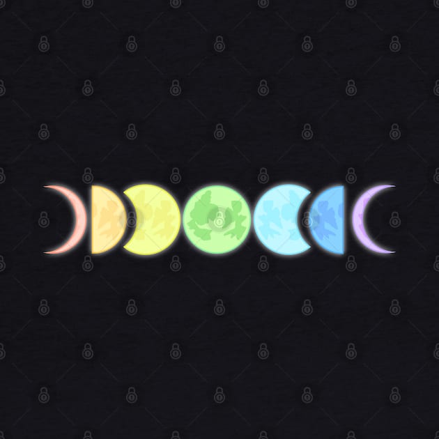 Rainbow Phases of the Moon by gabyshiny